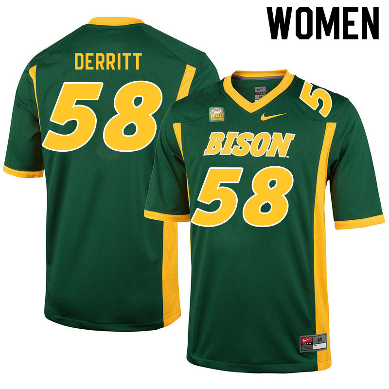Women #58 Javier Derritt North Dakota State Bison College Football Jerseys Sale-Green
